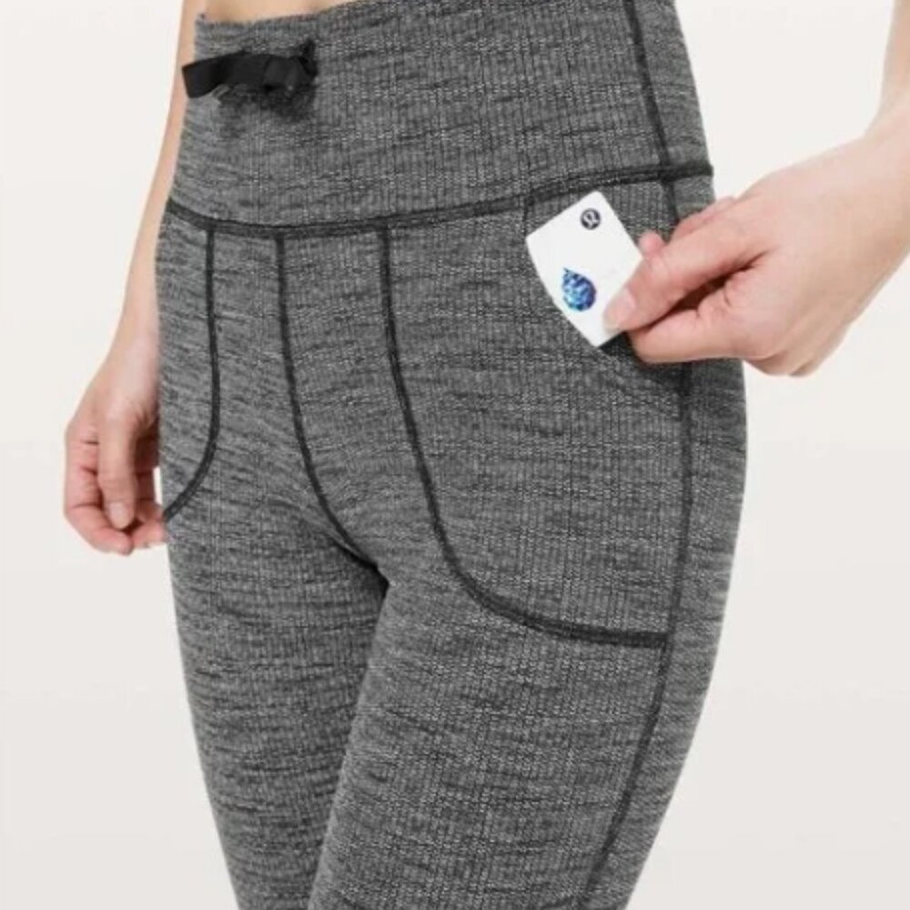 Lululemon Skinny Will Pant in Full-On Luon in Variegated Knit Black Heather